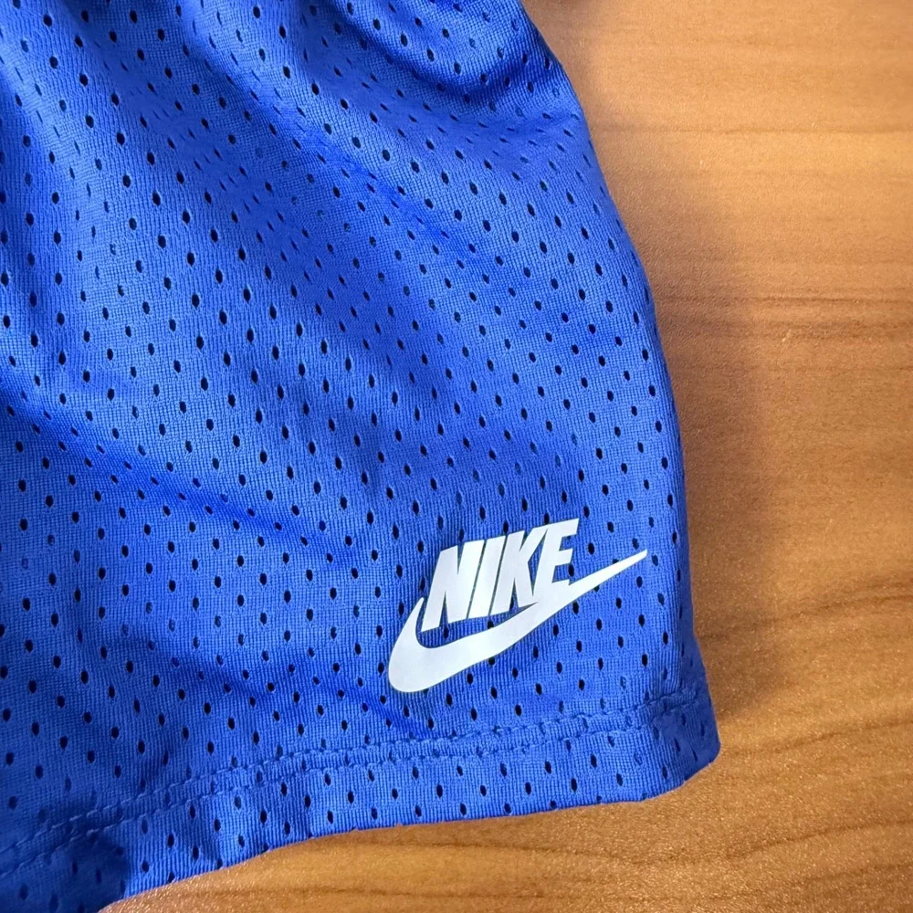 Nike Kids 2-Piece Set Gray Baseball‎ Graphic Tee Blue Mesh Shorts 12M 7MN042-U89